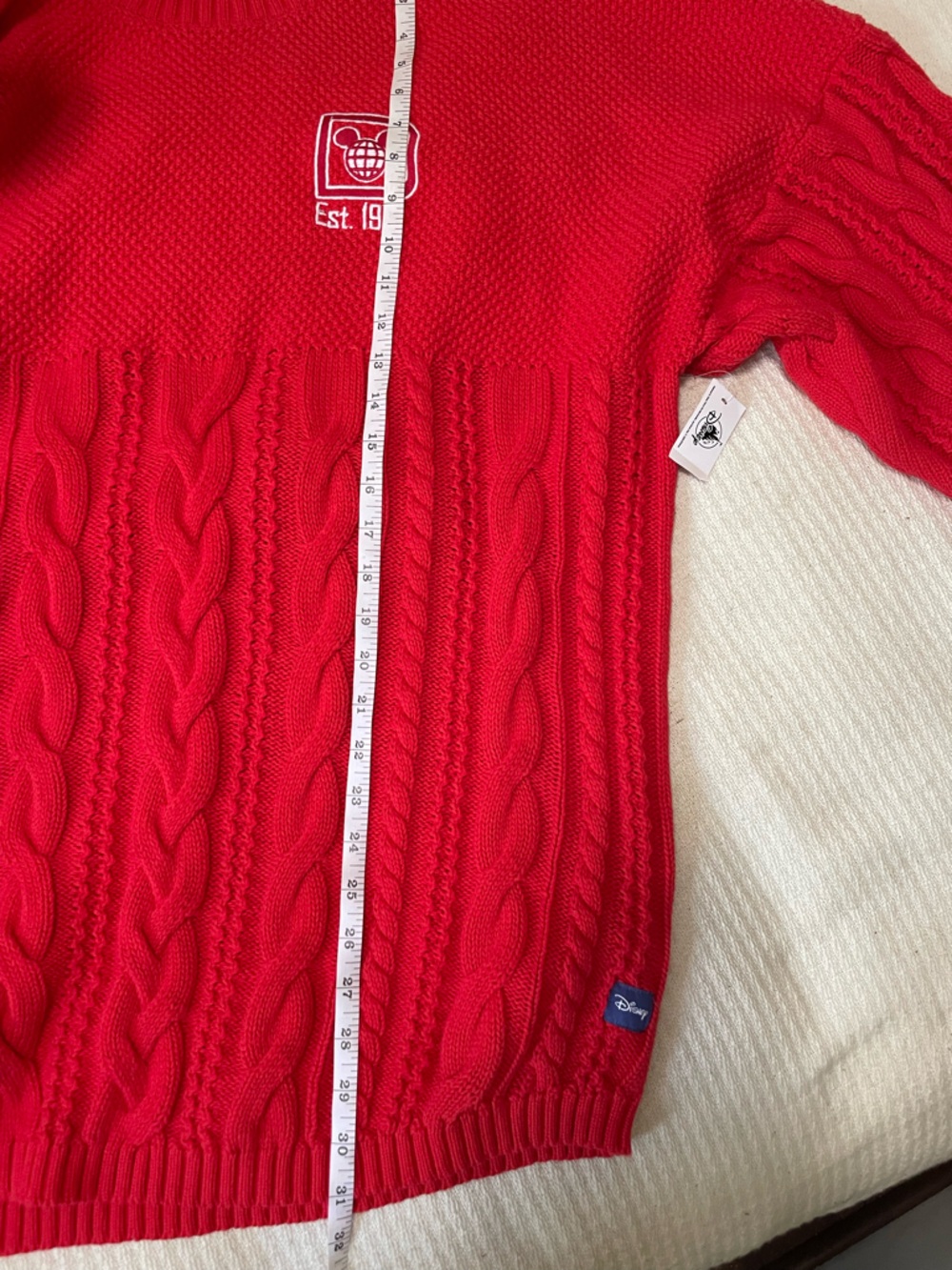 NWT Disney Spirit Jersey Cable Knit Cotton Sweater M Oversized Fit - Picture 11 of 12